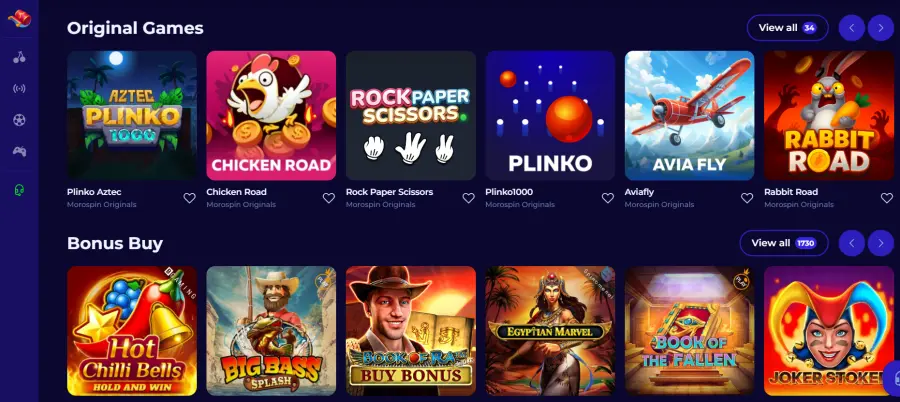 Morospin casino login